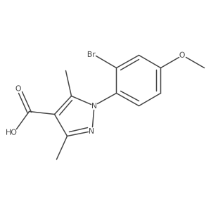 1-(2-bromo-4-methoxyphenyl)-3,5-dimethyl-1H-pyrazole-4-carboxylic acid结构式