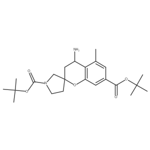 1',7-Di-tert-butyl 4-amino-5-methyl-3,4-dihydrospiro[1-benzopyran-2,3'-pyrrolidine]-1',7-dicarboxylate Structure