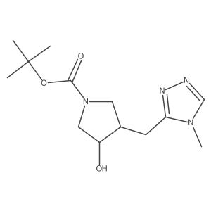tert-butyl 3-hydroxy-4-[(4-methyl-4H-1,2,4-triazol-3-yl)methyl]pyrrolidine-1-carboxylate结构式