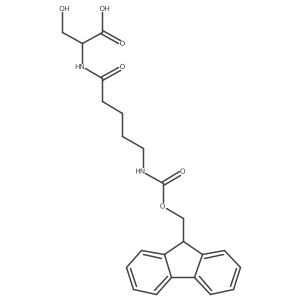 (2S)-2-[5-({[(9H-fluoren-9-yl)methoxy]carbonyl}amino)pentanamido]-3-hydroxypropanoic acid Structure