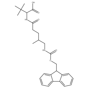 (2R)-2-[5-({[(9H-fluoren-9-yl)methoxy]carbonyl}amino)-4-methylpentanamido]-3,3-dimethylbutanoic acid Structure