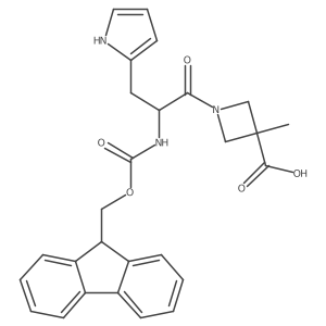 1-[2-({[(9H-fluoren-9-yl)methoxy]carbonyl}amino)-3-(1H-pyrrol-2-yl)propanoyl]-3-methylazetidine-3-carboxylic acid结构式