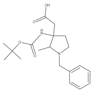 2-(1-Benzyl-3-{[(tert-butoxy)carbonyl]amino}-2-methylpyrrolidin-3-yl)acetic acid Structure