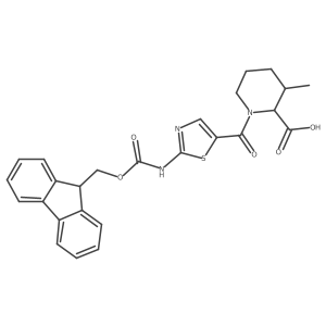 1-[2-({[(9H-fluoren-9-yl)methoxy]carbonyl}amino)-1,3-thiazole-5-carbonyl]-3-methylpiperidine-2-carboxylic acid Structure