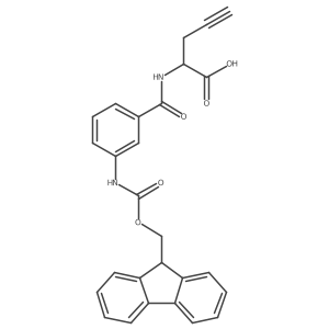 2-{[3-({[(9H-fluoren-9-yl)methoxy]carbonyl}amino)phenyl]formamido}pent-4-ynoic acid结构式