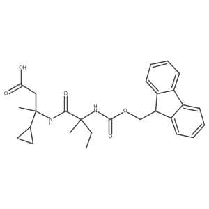 3-cyclopropyl-3-[2-({[(9H-fluoren-9-yl)methoxy]carbonyl}amino)-2-methylbutanamido]butanoic acid Structure