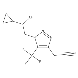 2-[1-(2-cyclopropyl-2-hydroxyethyl)-5-(trifluoromethyl)-1H-1,2,3-triazol-4-yl]acetonitrile结构式