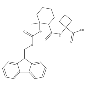 1-[2-({[(9H-fluoren-9-yl)methoxy]carbonyl}amino)-2-methylcyclohexaneamido]cyclobutane-1-carboxylic acid Structure