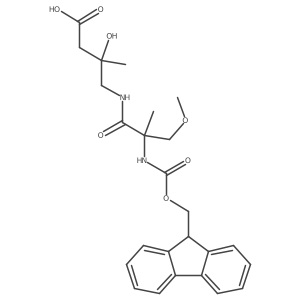 4-[2-({[(9H-fluoren-9-yl)methoxy]carbonyl}amino)-2-(methoxymethyl)propanamido]-3-hydroxy-3-methylbutanoic acid Structure