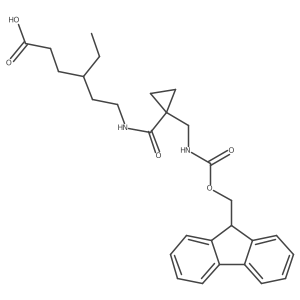 4-ethyl-6-({1-[({[(9H-fluoren-9-yl)methoxy]carbonyl}amino)methyl]cyclopropyl}formamido)hexanoic acid结构式