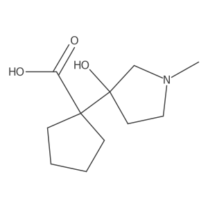 1-(3-Hydroxy-1-methylpyrrolidin-3-yl)cyclopentane-1-carboxylic acid结构式