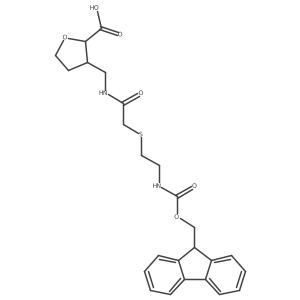 3-[(2-{[2-({[(9H-fluoren-9-yl)methoxy]carbonyl}amino)ethyl]sulfanyl}acetamido)methyl]oxolane-2-carboxylic acid结构式