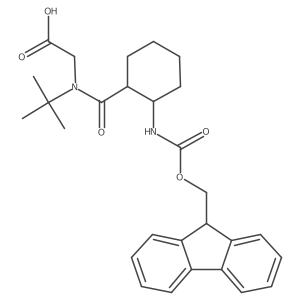 rac-2-{N-tert-butyl-1-[(1R,2S)-2-({[(9H-fluoren-9-yl)methoxy]carbonyl}amino)cyclohexyl]formamido}acetic acid Structure