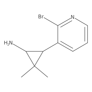 rac-(1R,3R)-3-(2-bromopyridin-3-yl)-2,2-dimethylcyclopropan-1-amine Structure