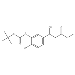 methyl (3S)-3-(3-{[(tert-butoxy)carbonyl]amino}-4-chlorophenyl)-3-hydroxypropanoate结构式