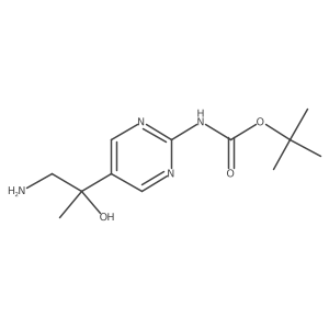 tert-butyl N-[5-(1-amino-2-hydroxypropan-2-yl)pyrimidin-2-yl]carbamate结构式