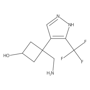 3-(aminomethyl)-3-[3-(trifluoromethyl)-1H-pyrazol-4-yl]cyclobutan-1-ol Structure