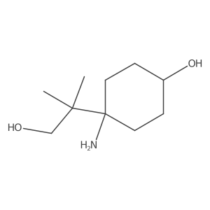 4-Amino-4-(1-hydroxy-2-methylpropan-2-yl)cyclohexan-1-ol结构式