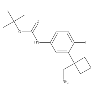 tert-butyl N-{3-[1-(aminomethyl)cyclobutyl]-4-fluorophenyl}carbamate Structure