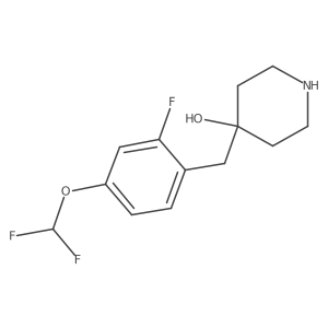4-{[4-(Difluoromethoxy)-2-fluorophenyl]methyl}piperidin-4-ol Structure