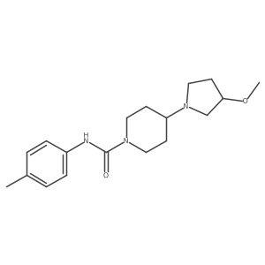 4-(3-methoxypyrrolidin-1-yl)-N-(4-methylphenyl)piperidine-1-carboxamide结构式