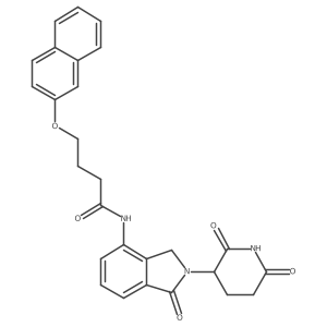 N-[2-(2,6-dioxo-3-piperidyl)-1-oxo-isoindolin-4-yl]-4-(2-naphthyloxy)butanamide Structure