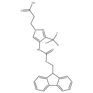 3-[4-({[(9H-fluoren-9-yl)methoxy]carbonyl}amino)-3-(trifluoromethyl)-1H-pyrazol-1-yl]propanoic acid结构式