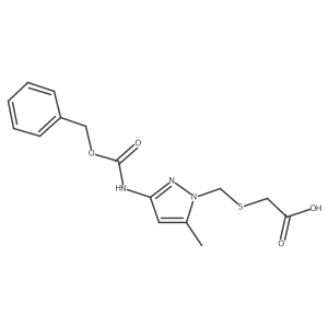 2-{[(3-{[(benzyloxy)carbonyl]amino}-5-methyl-1H-pyrazol-1-yl)methyl]sulfanyl}acetic acid结构式