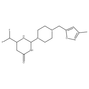 6-(Difluoromethyl)-2-[4-[(3-methyl-1,2-oxazol-5-yl)methyl]piperazin-1-yl]-1,3-diazinan-4-one结构式
