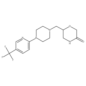 6-({4-[5-(Trifluoromethyl)pyridin-2-yl]piperazin-1-yl}methyl)morpholin-3-one Structure