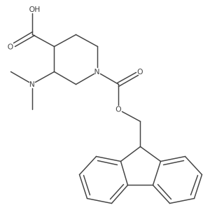 (3S,4S)-3-(dimethylamino)-1-(9H-fluoren-9-ylmethoxycarbonyl)piperidine-4-carboxylic acid结构式