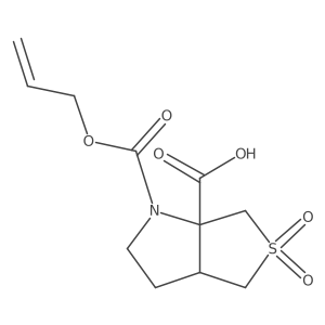 rac-(3aR,6aR)-5,5-dioxo-1-[(prop-2-en-1-yloxy)carbonyl]-hexahydro-1H-5lambda6-thieno[3,4-b]pyrrole-6a-carboxylic acid Structure