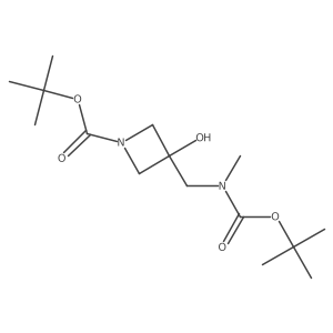 tert-butyl 3-[[tert-butoxycarbonyl(methyl)amino]methyl]-3-hydroxy-azetidine-1-carboxylate结构式