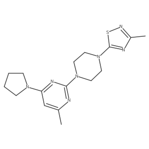 4-Methyl-2-[4-(3-methyl-1,2,4-thiadiazol-5-yl)piperazin-1-yl]-6-(pyrrolidin-1-yl)pyrimidine Structure
