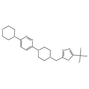 4-[6-(4-{[5-(Trifluoromethyl)-1,3,4-oxadiazol-2-yl]methyl}piperazin-1-yl)pyridazin-3-yl]morpholine结构式