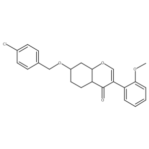 7-[(4-Chlorophenyl)methoxy]-3-(2-methoxyphenyl)-4a,5,6,7,8,8a-hexahydrochromen-4-one结构式