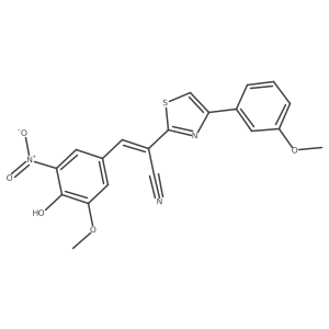 (Z)-3-(4-hydroxy-3-methoxy-5-nitrophenyl)-2-(4-(3-methoxyphenyl)thiazol-2-yl)acrylonitrile结构式