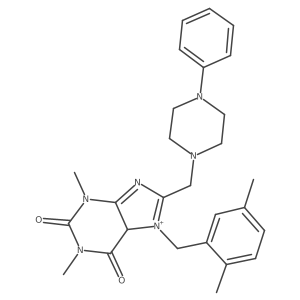 7-[(2,5-dimethylphenyl)methyl]-1,3-dimethyl-8-[(4-phenylpiperazin-1-yl)methyl]-5H-purin-7-ium-2,6-dione Structure