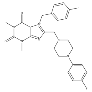 8-[[4-(4-fluorophenyl)piperazin-1-yl]methyl]-1,3-dimethyl-7-[(4-methylphenyl)methyl]-5H-purin-7-ium-2,6-dione Structure