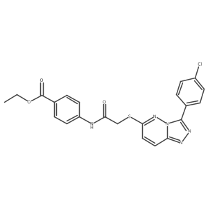 Ethyl 4-(2-((3-(4-chlorophenyl)-[1,2,4]triazolo[4,3-b]pyridazin-6-yl)thio)acetamido)benzoate结构式