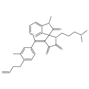 1'-[3-(dimethylamino)propyl]-4'-hydroxy-1-methyl-3'-{[3-methyl-4-(prop-2-en-1-yloxy)phenyl]carbonyl}spiro[indole-3,2'-pyrrole]-2,5'(1H,1'H)-dione结构式