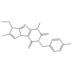 3-(4-chlorobenzyl)-8-ethyl-1,7-dimethyl-1H-imidazo[2,1-f]purine-2,4(3H,8H)-dione结构式
