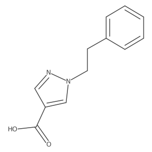 1-(2-Phenylethyl)-1H-pyrazole-4-carboxylic acid结构式