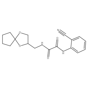 N1-(1,4-dioxaspiro[4.4]nonan-2-ylmethyl)-N2-(2-cyanophenyl)oxalamide结构式