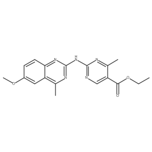 Ethyl 2-[(6-methoxy-4-methylquinazolin-2-yl)amino]-4-methylpyrimidine-5-carboxylate结构式