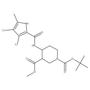1-O-tert-butyl 3-O-methyl 4-[(3,4-dichloro-5-methyl-1H-pyrrole-2-carbonyl)amino]piperidine-1,3-dicarboxylate Structure