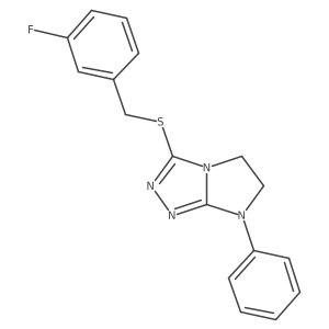 3-((3-fluorobenzyl)thio)-7-phenyl-6,7-dihydro-5H-imidazo[2,1-c][1,2,4]triazole结构式