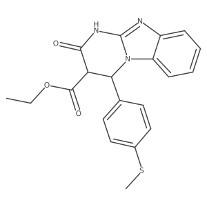 Ethyl 2-hydroxy-4-[4-(methylsulfanyl)phenyl]-3,4-dihydropyrimido[1,2-a]benzimidazole-3-carboxylate结构式