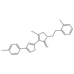 5-amino-4-[4-(4-chlorophenyl)-1,3-thiazol-2-yl]-1-[2-(2-fluorophenyl)ethyl]-1,2-dihydro-3H-pyrrol-3-one结构式