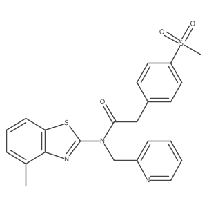 N-(4-methylbenzo[d]thiazol-2-yl)-2-(4-(methylsulfonyl)phenyl)-N-(pyridin-2-ylmethyl)acetamide结构式